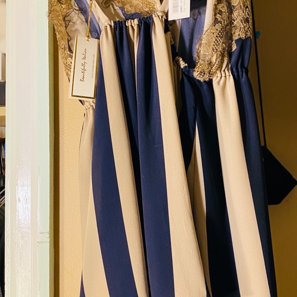 NWT Rosamarina Striped lace-trimmed silk cami - Picture 3 of 5